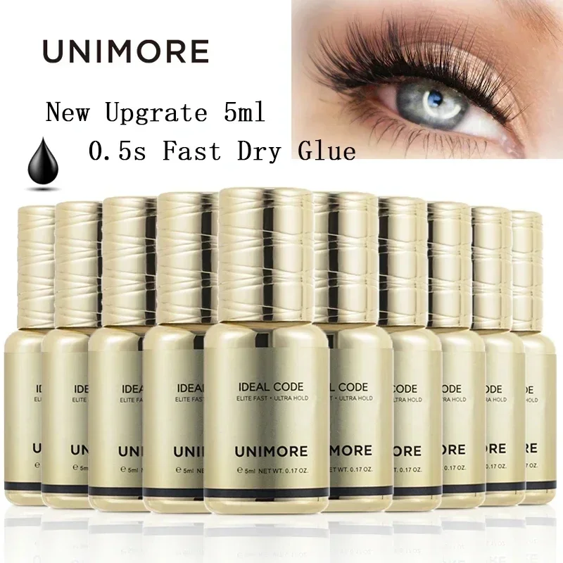 

UNIMORE 10pcs 0.5s Eyelash Extension Glue sports Whaterproof Professional Eyelash Adhesive 3ml gollee sensitive Glue Wholesale