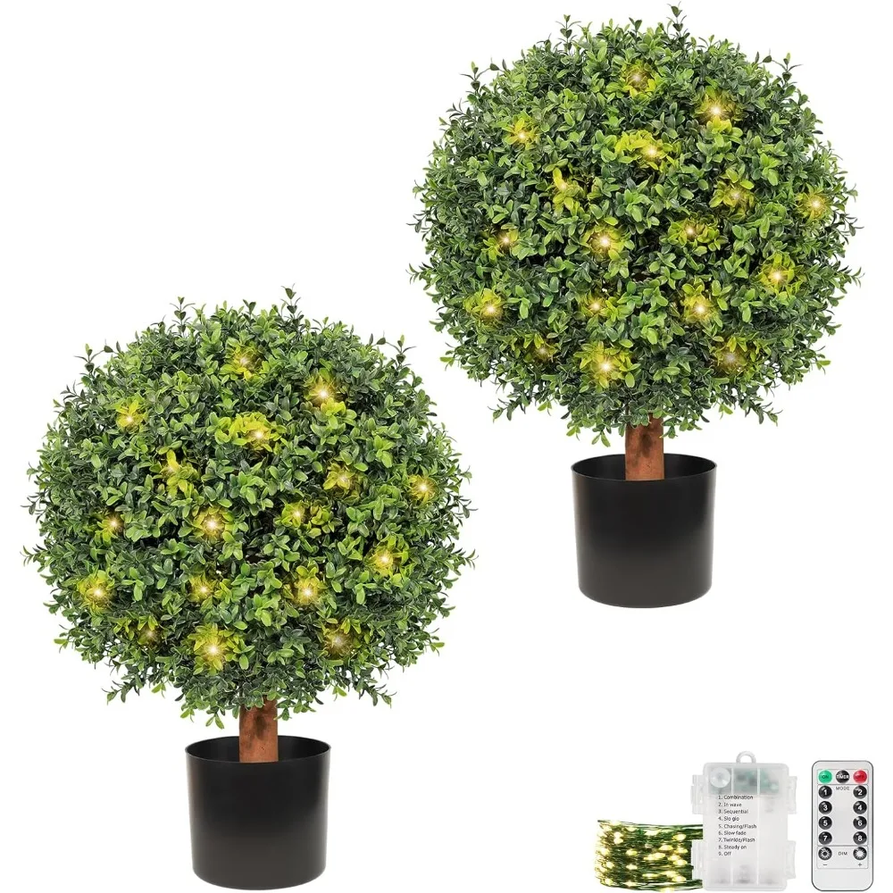 

Two Sets of Artificial Trees Indoors and Outdoors, Artificial Plants Outdoors, Artificial Boxwood Balls