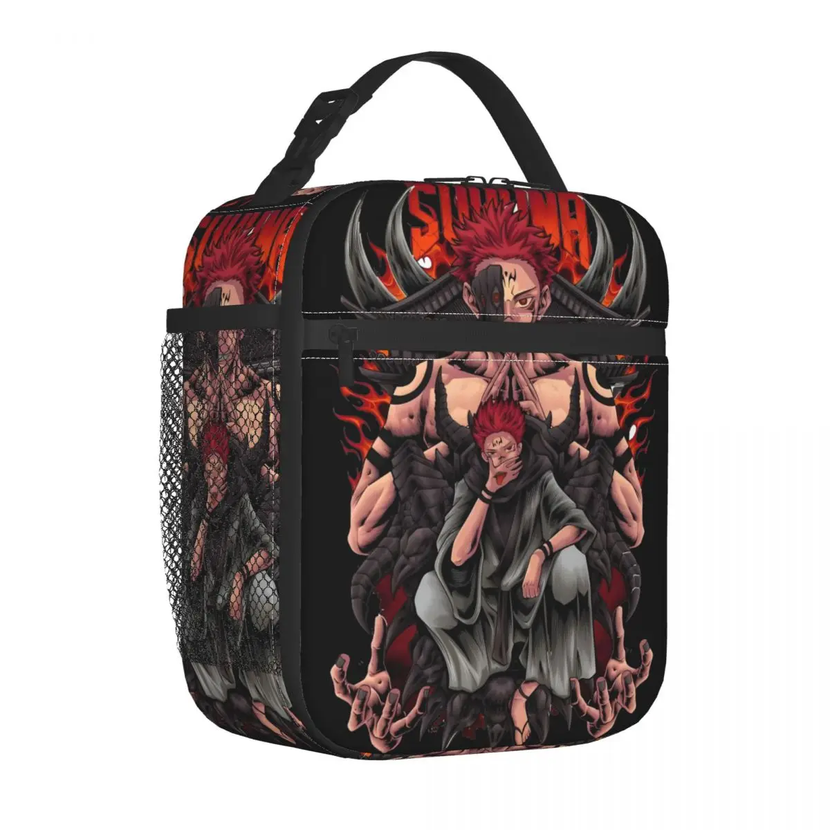 Ryomen Sukuna Insulated Lunch Bag Thermal Bag Meal Container Anime Jujutsu Kaisen Large Tote Lunch Box for Men Women Work Picnic