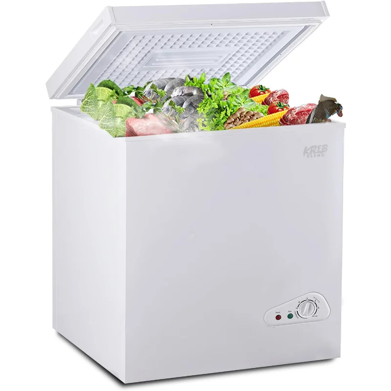 Congélateur coffre 7.0 Cu.Ft Mini congélateur compact à 7 vitesses avec contrôle de la température avec porte ouverte supérieure et panier de rangement amovible