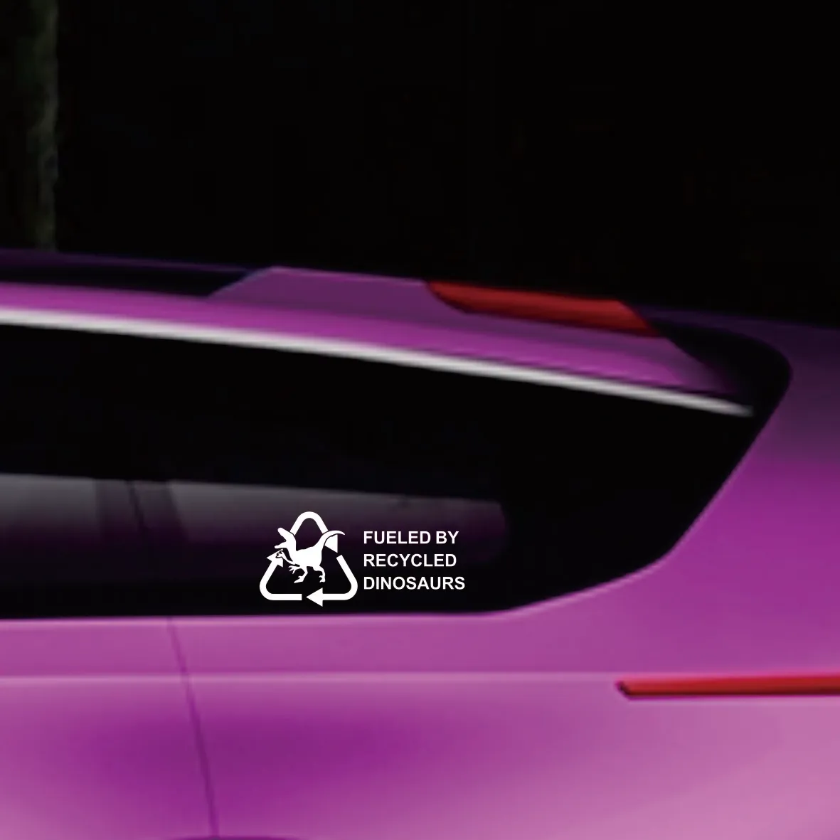 Fueled By Recycled Dinosaur Vinyl Decal Sticker, Car hobby, Window Decal, Truck Decal custom made
