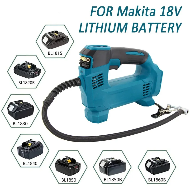 Cordless Air Compressor Portable Tyre Inflator Handheld Air Pump with Digital Display for Makita 18V Lithium Batteries for Cars