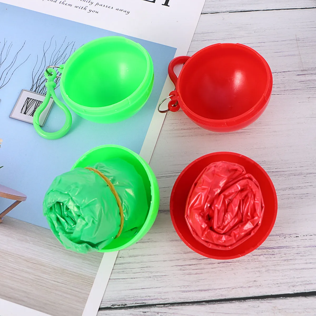 7Pcs Raincoat Ball Lightweight Disposable Portable Rain Poncho Compact Easy Carry Outdoor Travel Picnic Sports Use