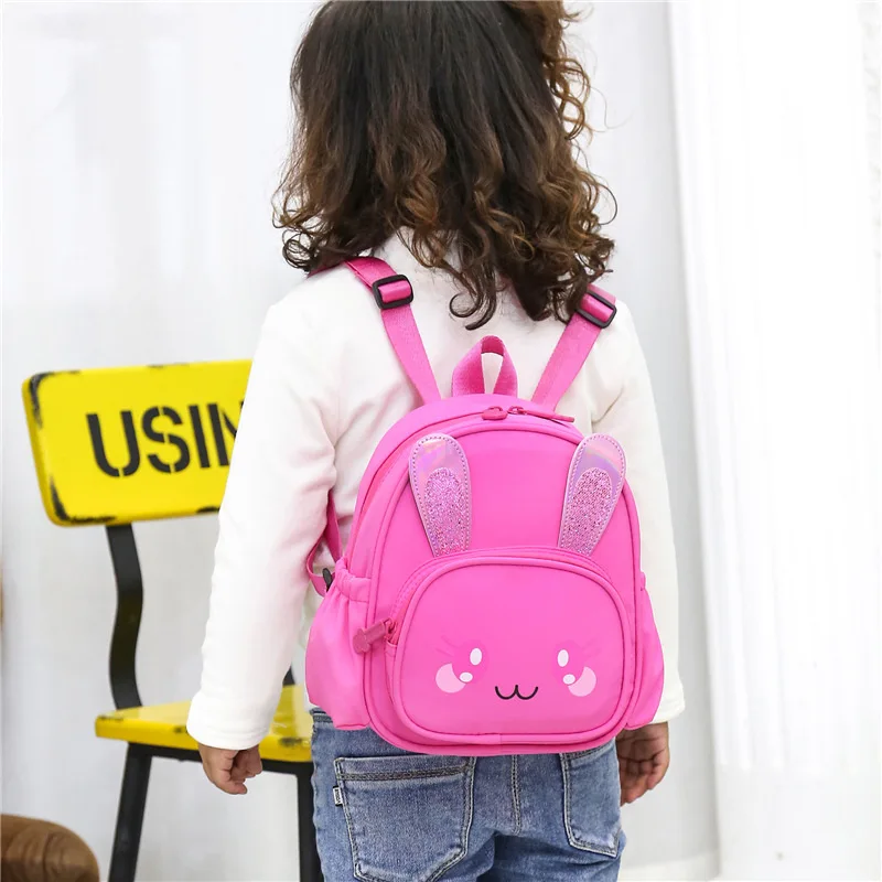 Cartoon Kaninchen Kinder tasche personal isierte Name Mädchen Kindergarten Schult asche maßge schneiderte leichte Snack Rucksack