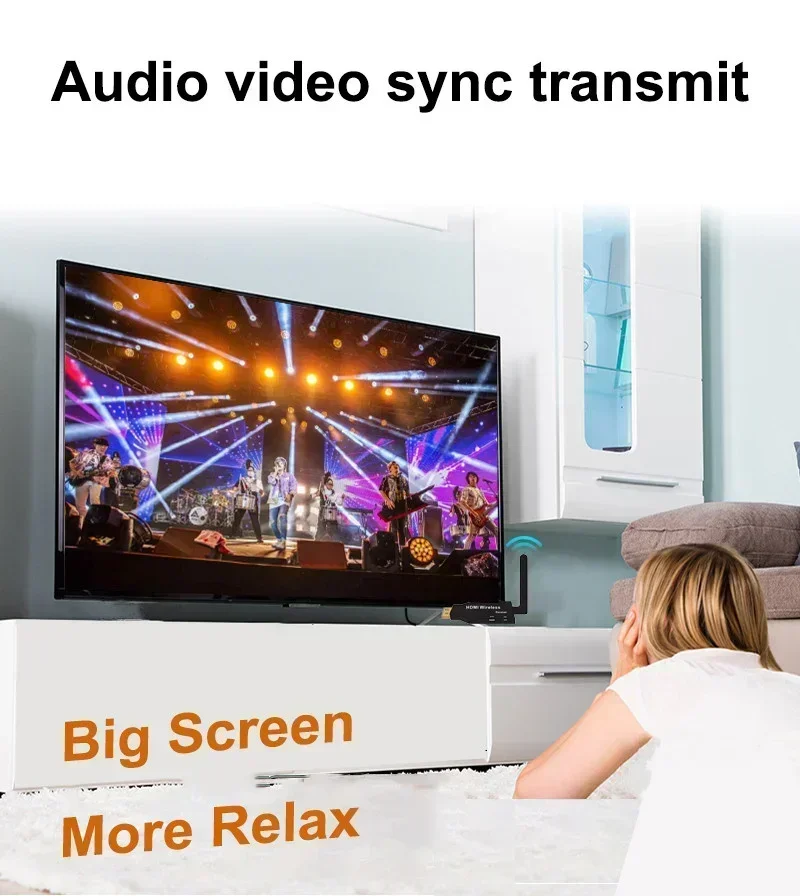 50M 5G 1080P HDMI-Kompatibel Wireless Audio Video Sender Empfänger Extender für PS4 Kamera Laptop PC zu TV Monitor Projektor – Detail 11