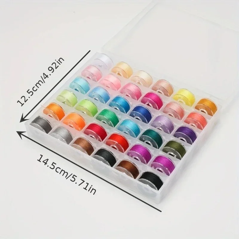 36 Color Manual Sewing Thread Box Set With Fixed Color Thread Plastic Shuttle Core 400 Yards Fixed Color Sewing Thread Set