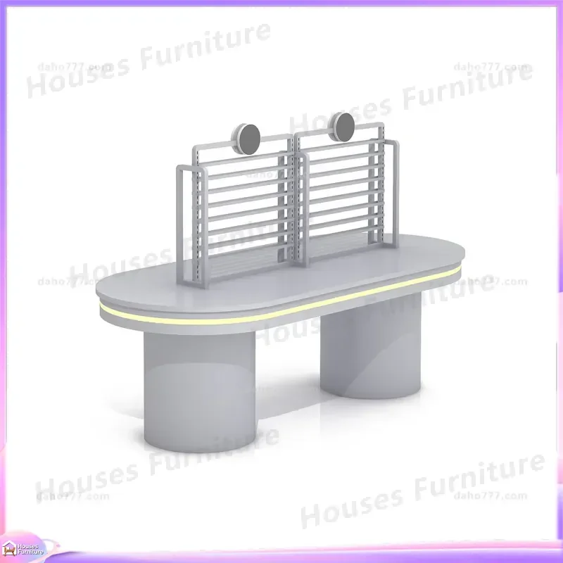 Custom Shoe Cabinet Display Stand Baking Paint Finish Unique Shape Center Island Table for Jewelry Clothing Store Retail