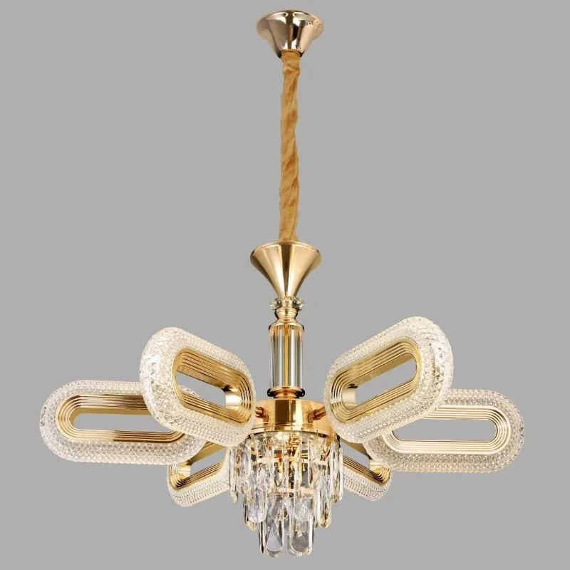 Nordic Chandelier Simple Luxury Light Emitting Diode Chandelier Aluminum Crystal Light Living Room Bedroom Ceiling Chandelier