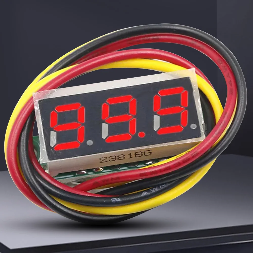 3 Wires Digital Voltage Tester LED Screen 0.28 Inch Mini DC Voltmeter Accurate  Measurement Reverse Polarity Protection