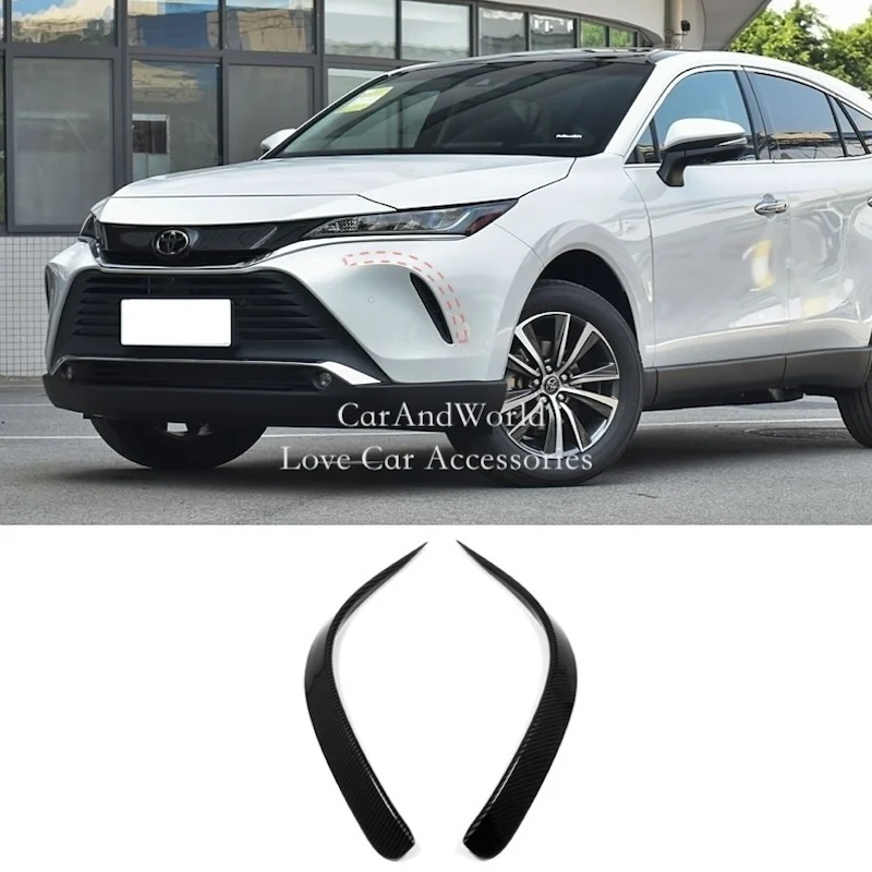 

Black Chrome Front Corner Blade Trims Fog Lamp Cover Decoration Car Accessories For Toyota Harrier Venza XU80 2020-2025