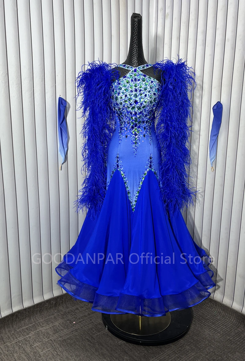 new  gradient fabric Ballroom Dance Competition Dresses Dance Costumes Waltz Dress For Dancing Clothes standard dancewear