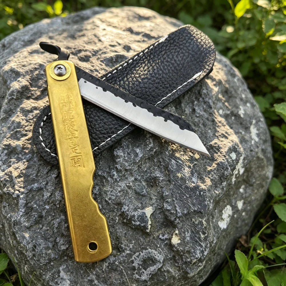 Camping Cooking Knife With Sheath - Cuchillo Multifuncional Higonokami para Cocina, Camping