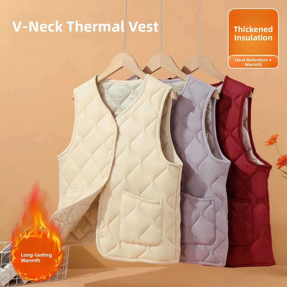 

Women's Winter Warm down Cotton Vest Casual Soft Fluffy oulder Pad Inner Wear Comfortable Polyester Fiber Pure Color