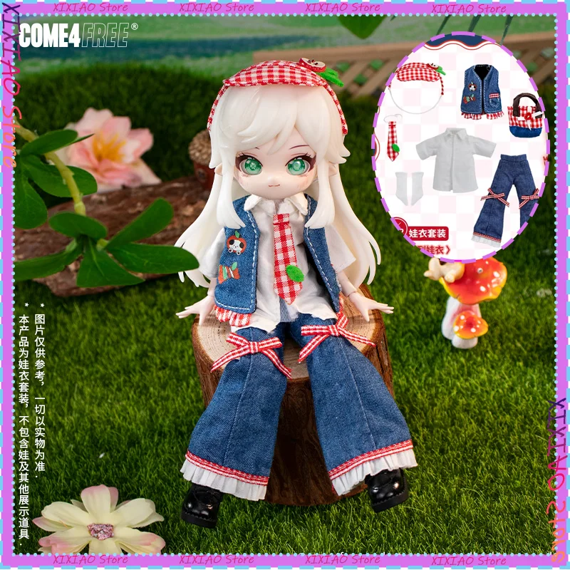 

Only clothes COME4FREE 1/12 BJD Sweet Dessert Series Doll Outfit Set Apple Dog Design Girl's Dress Dollhouse Accessories Ideal