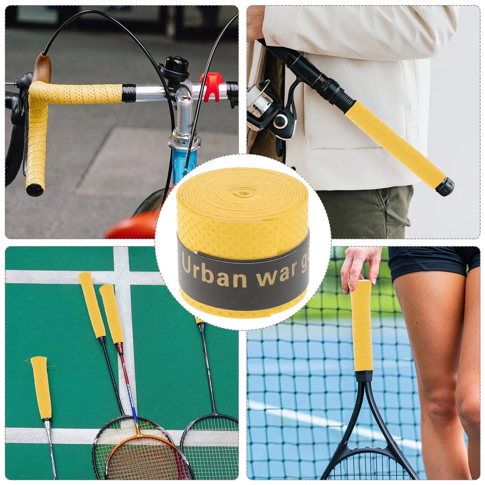 60Pcs Anti-Slip Sweat Absorption Belt Non-Slip Overgrips Sweatband for Badminton Tennis Fishing Rod Bike Handle Durable