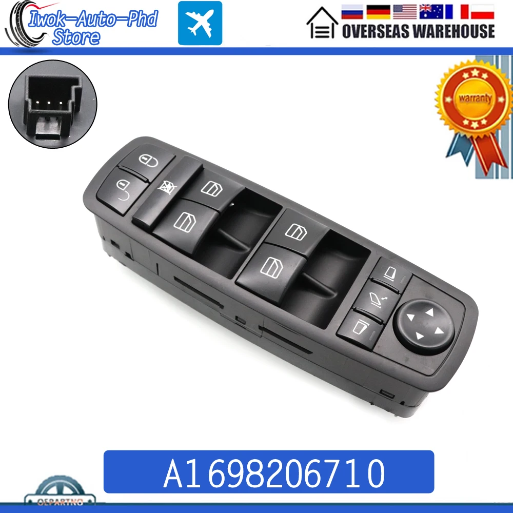 A1698206710 Car Front Left Master Power Window Control Switch Button For Mercedes-Benz B-Klasse W245 W169 A-Klasse 1698206710