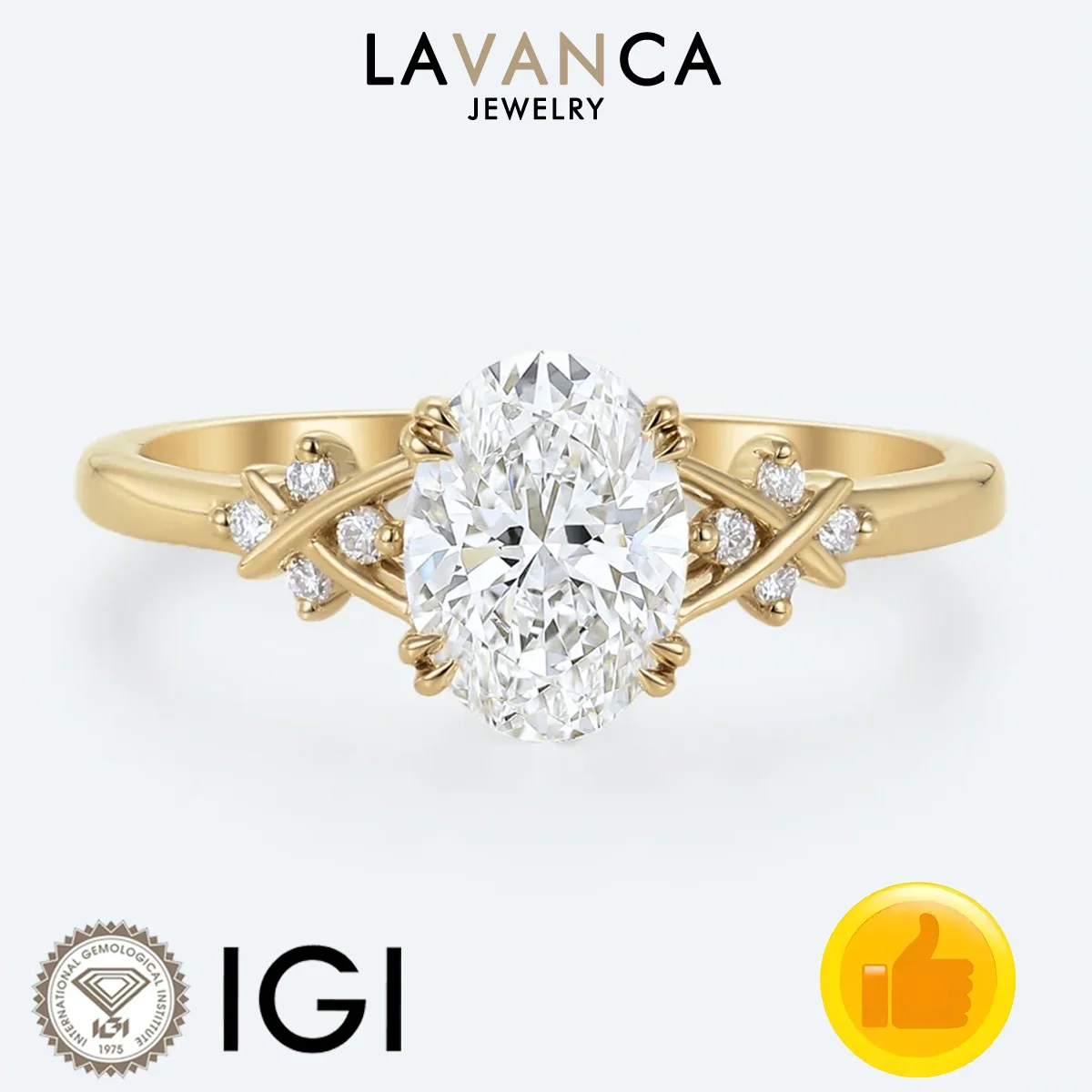 

9K/14K/18K Gold Lab Grown Diamond Ring IGI Certified Oval Cut Lab Diamond Ring Luxury Engagement Ring Fine Jewelry For Women