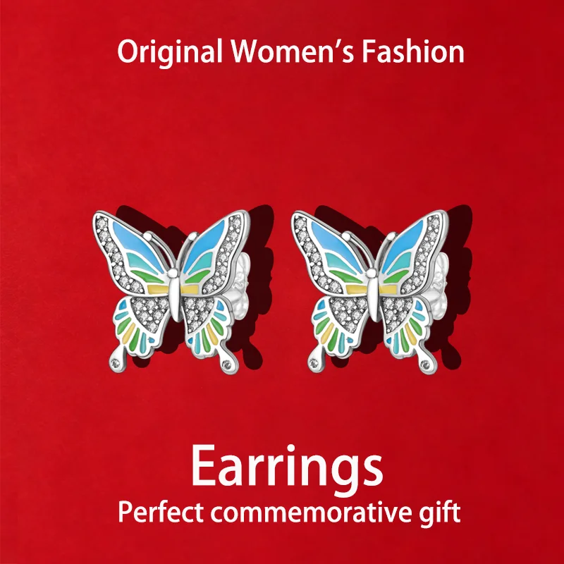 

2026 New Hot-Selling High Quality Original Colorful Butterflies Earrings for Daily Wear and Holiday Gifts for Women Jewelry