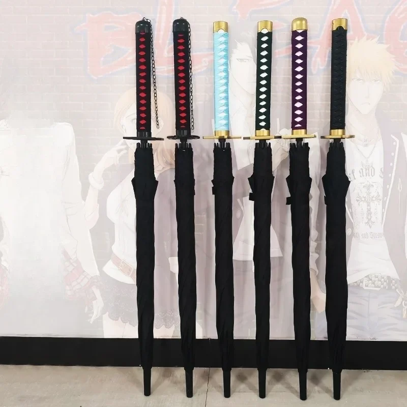 Bleach Ichigo Katana şemsiye uzun saplı şemsiye toushiaiaizen Byakuya Anime Bleach Cosplay Prop Gin Katana kılıç şemsiye