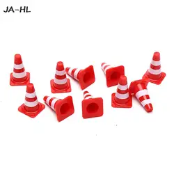 Roadblock Mini Traffic Signs Roadblock Toy for Kids Construction Car Theme Party Mini PlasticTraffic Cones Sport Training 10pcs