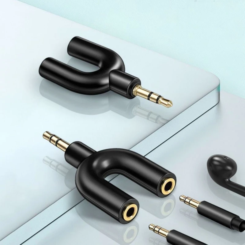 

3.5mm Male Stereo Audio Jack To Y 2 Port 3.5mm Audio Female Converter Adapter Splitter for Phone Laptop Headset Earphone Speaker