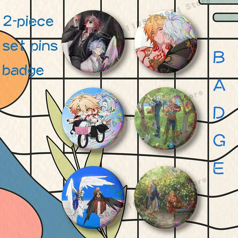 P-Phainon Mydei PhaiDei Brooches for Backpack Accessories 25 32 44 58 75mm Round 2-piece set Free Mix