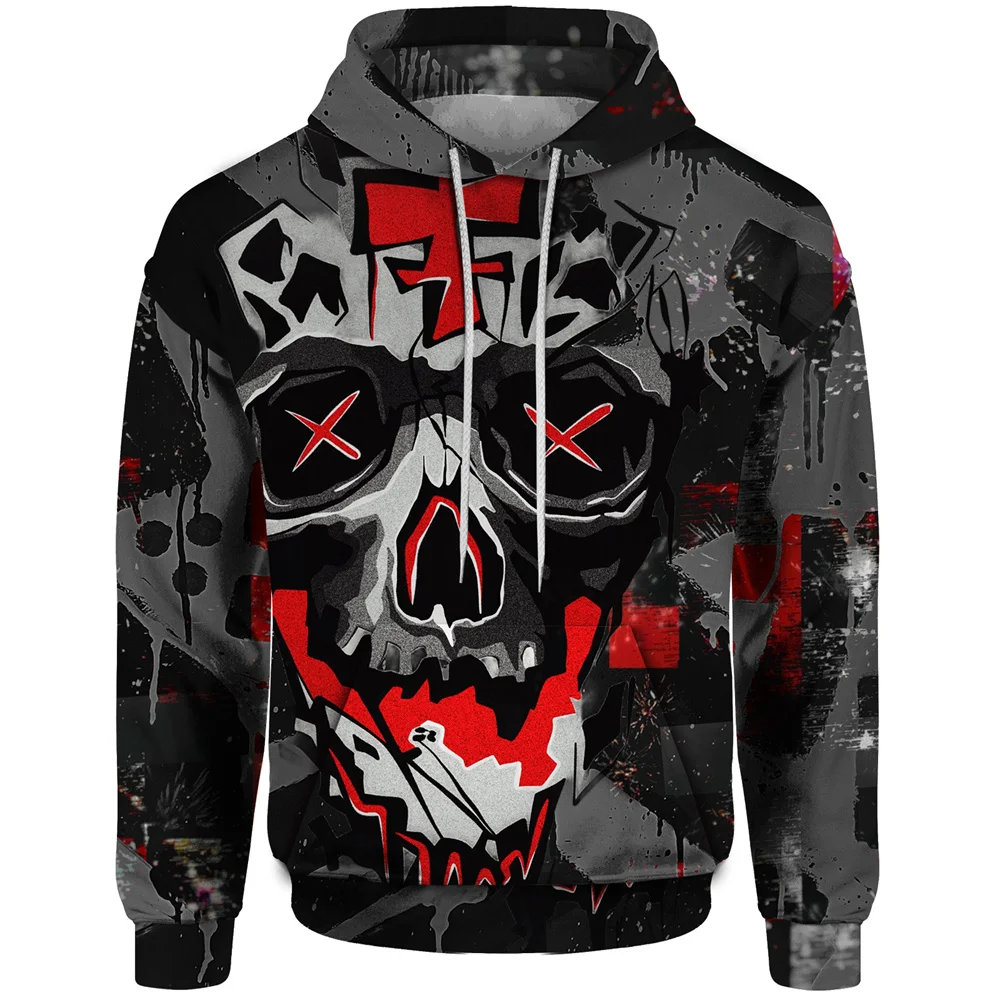 

Autumn New Hot Sale Hoodie Pullover 3d Print Skull Graffiti Pattern Hoodie Men Women Street Hip Hop Rap Personalized Sweatshirt