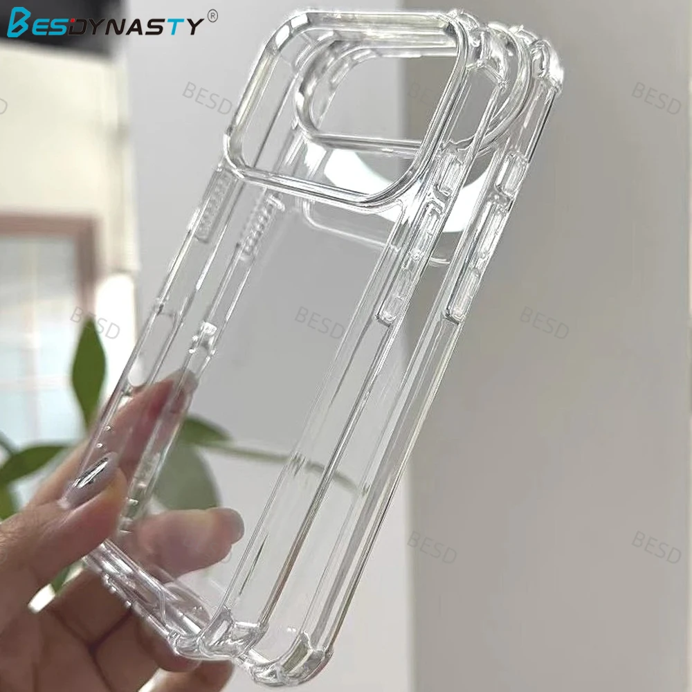 Hybrydowe twarde akrylowe przezroczyste etui do iPhone 18 Pro 17 Pro Max 16 15 14 13 12 11 ProMax z poduszką powietrzną, odporne na wstrząsy, przezroczysta tylna obudowa — zdjęcie produktu 5