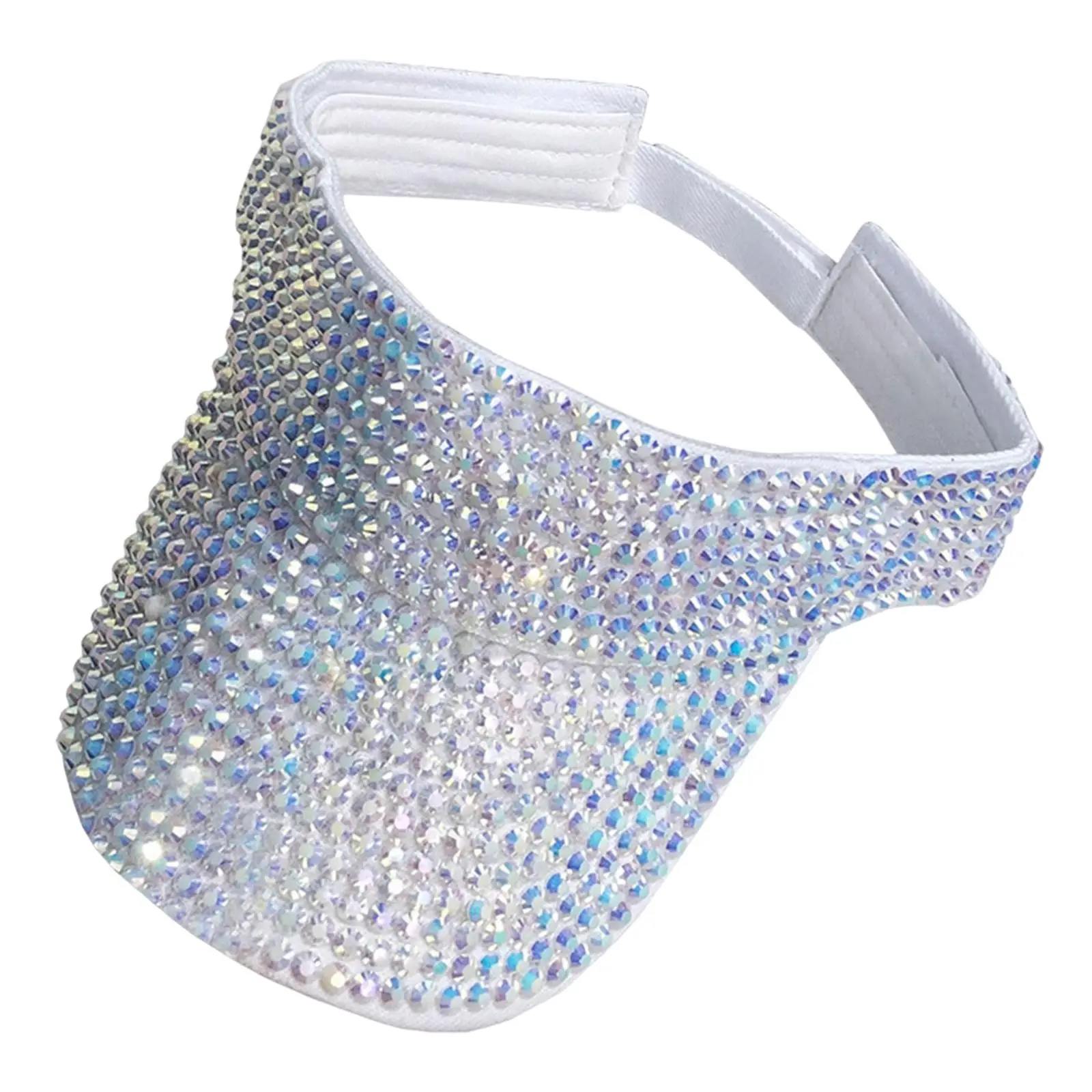 Crystal Sequin Bling Rhinestone Visor Sun Hat Adjustable Hat Ladies Outdoor Hat Glitter for Golf Baseball Jogging Men Sports