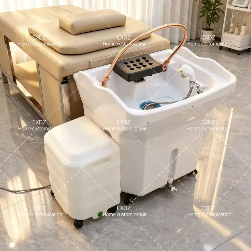 Water storage head treatment basin Free of connection to the water head treatment instrument Mobile shampoo machine Water