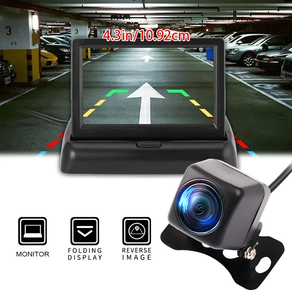 

Резервная камера заднего вида со складным монитором, пикапом автомобиля 12 В, резервная видеосистема парковки внедорожника, простая установка