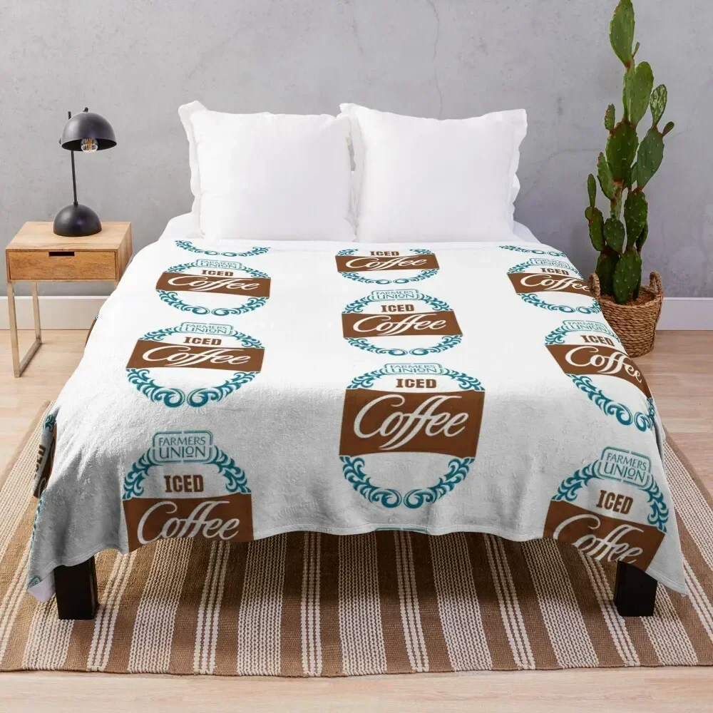 

Farmers Union Iced Coffee Support Throw Blanket Summer Beddings Nap Stuffeds Blankets Beach Hairy Sleeping Bag Picnic Blankets