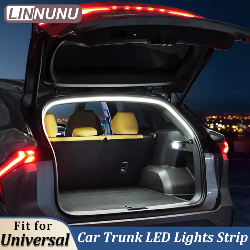 LINNUNU Universal Car Trunk LED Light Strip Fit for Granta Vesta Haval Jolion Geely LADA NIVA Chery Cargo Interior Illumination