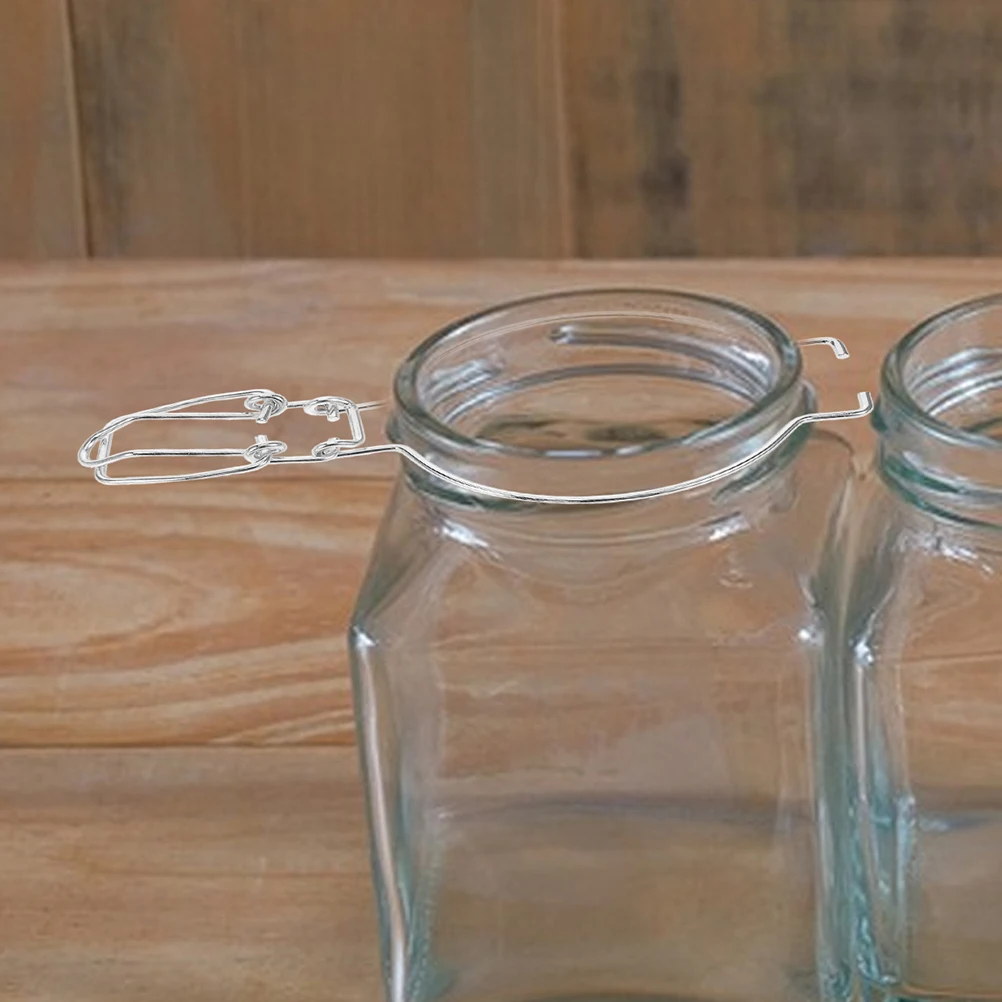 

4Pcs Stainless Steel Glass Jar Sealing Buckles Spring Clips Airtight Food Preservation Kitchen Storage Wide Mouth Jar Fasteners