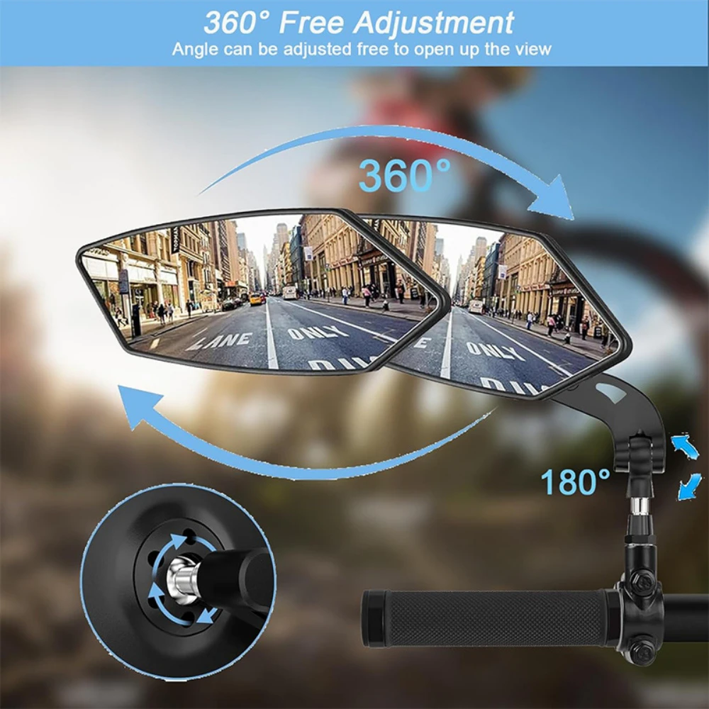 Motorcycle Mirrors Left Right Abs 360° Rotation 18-32mm Bar For FANTIC CABALLERO FLAT TRACK 125 250 500 XEF250 XXF300 250