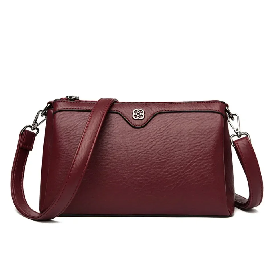 Luksusowe torebki damskie Projektant Wysokiej jakości miękkie skórzane torby na ramię Casual Solid Color CrossBody Bags for Women 2024 Sac