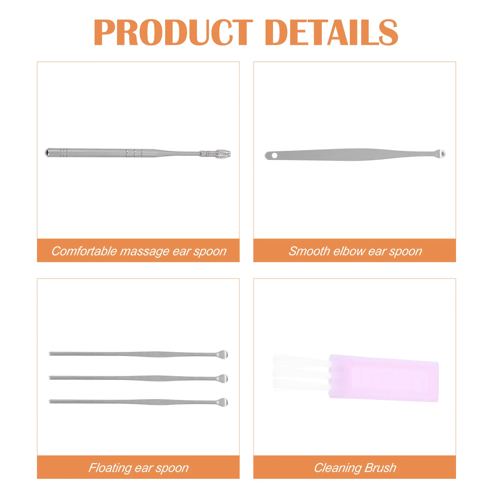 

1Set Ear Picks for Home Portable Earwax Pickers Smooth Round Surface Easy Control No Irritation Multipurpose Ear Cleaning Tools