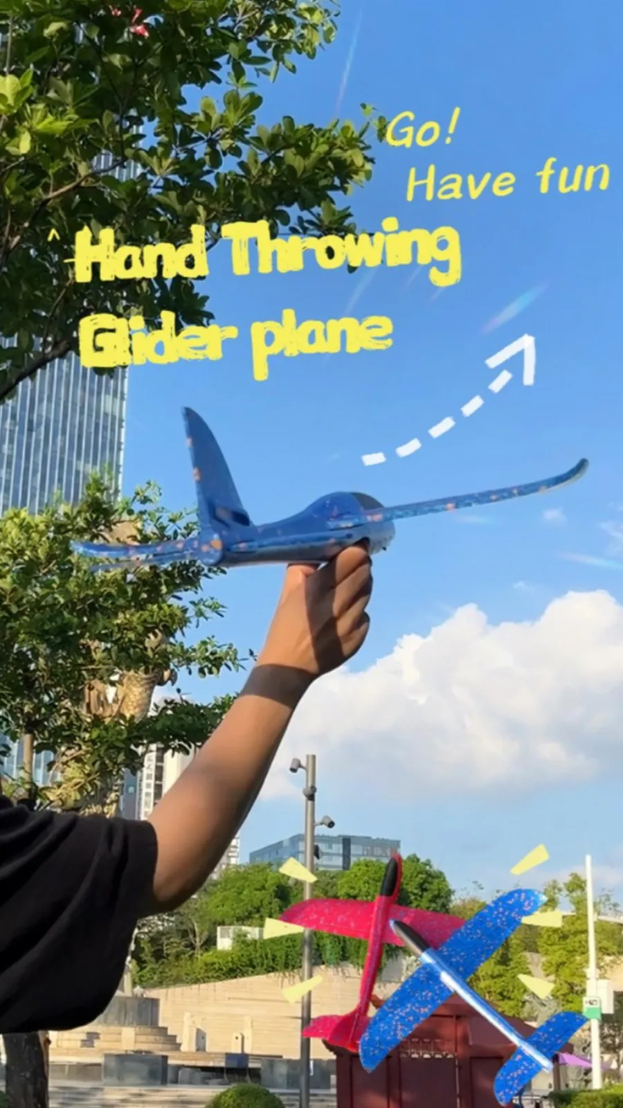 طائرة شراعية طائرة رمي يدوية كبيرة رغوة فقاعة الطائرات ضوء بالقصور الذاتي Epp في الهواء الطلق للأطفال أفضل هدية إطلاق لعب الاطفال