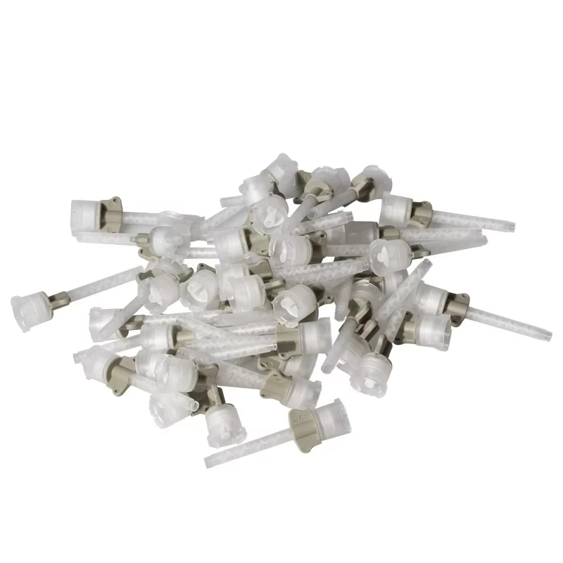 

50pcs/set Dental Disposable Mixing Tips Silicone Rubber Impression Material Dual Barrel Cartridge Tips Automatic Universal Tools