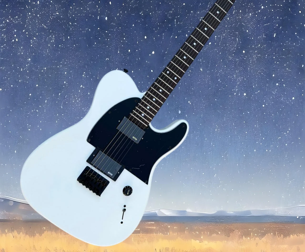 2026 new sale New High Quality Factory Flat white Guitar  Root Signature Locking Knobs Rosewood Fingerboard
