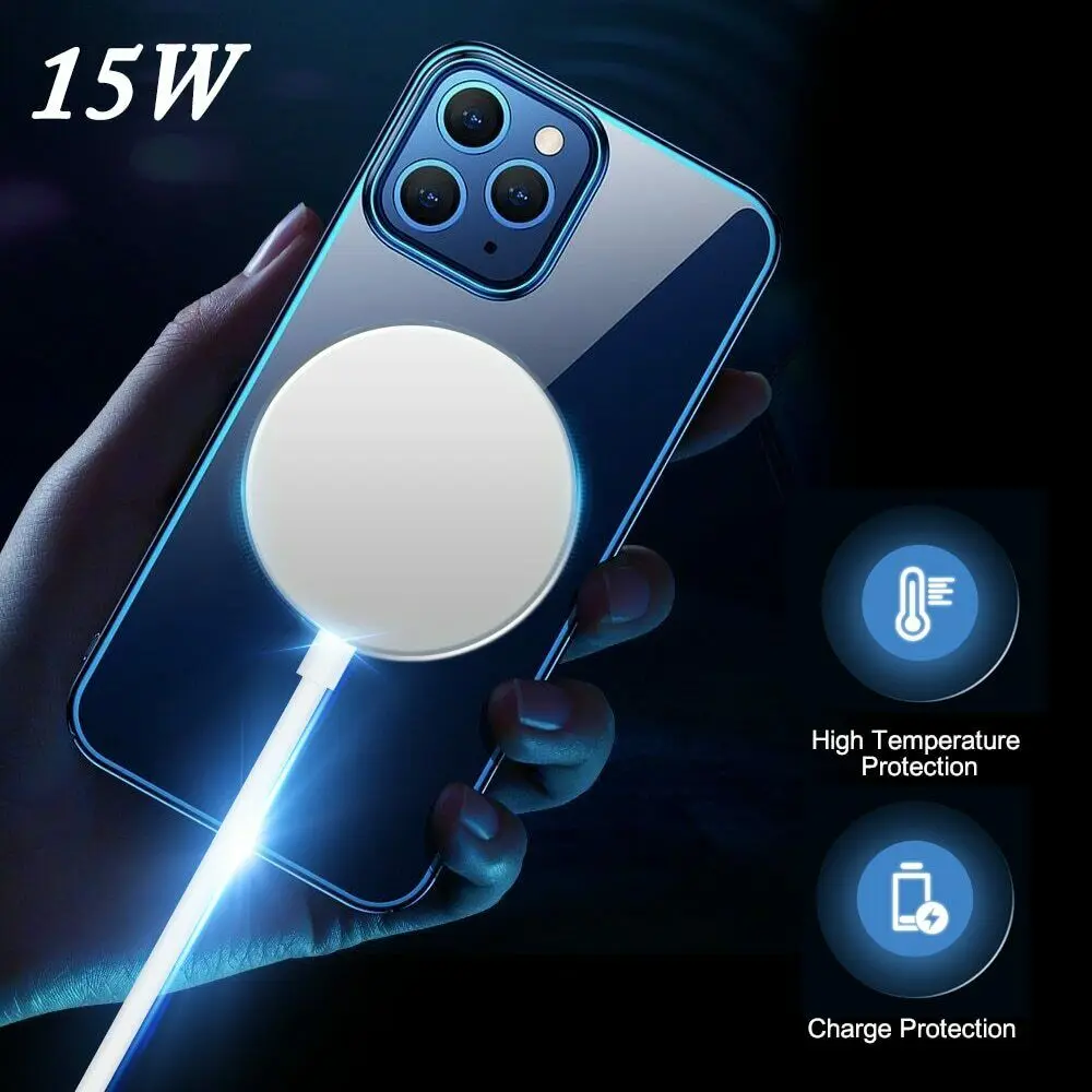 شاحن Apple Magsafe اللاسلكي 15 وات الأصلي لهاتف آيفون 16 15 14 13 12 ميني برو ماكس بلس