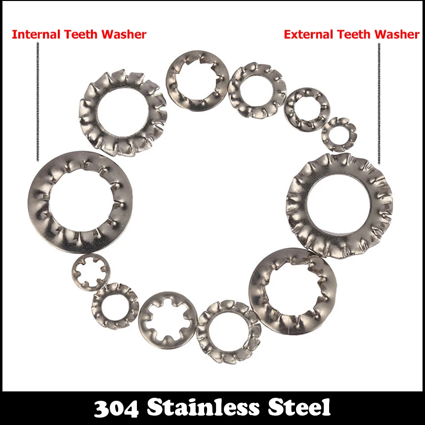 

M3 M4 M5 M6 M8 M10 M12 M14 M16 304 Stainless Steel DIN6797 Outside Inside Toothed Spacer External Internal Teeth Lock Washer