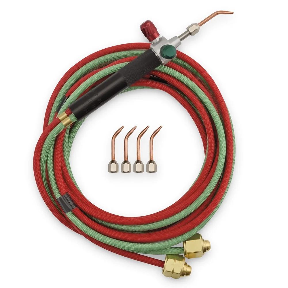 Miller Smith Little Torch Kit #23-1001D Precision Jewelry Soldering Oxy-Fuel Torch with 5 Curved Tips, Fine Flame up to 6300F