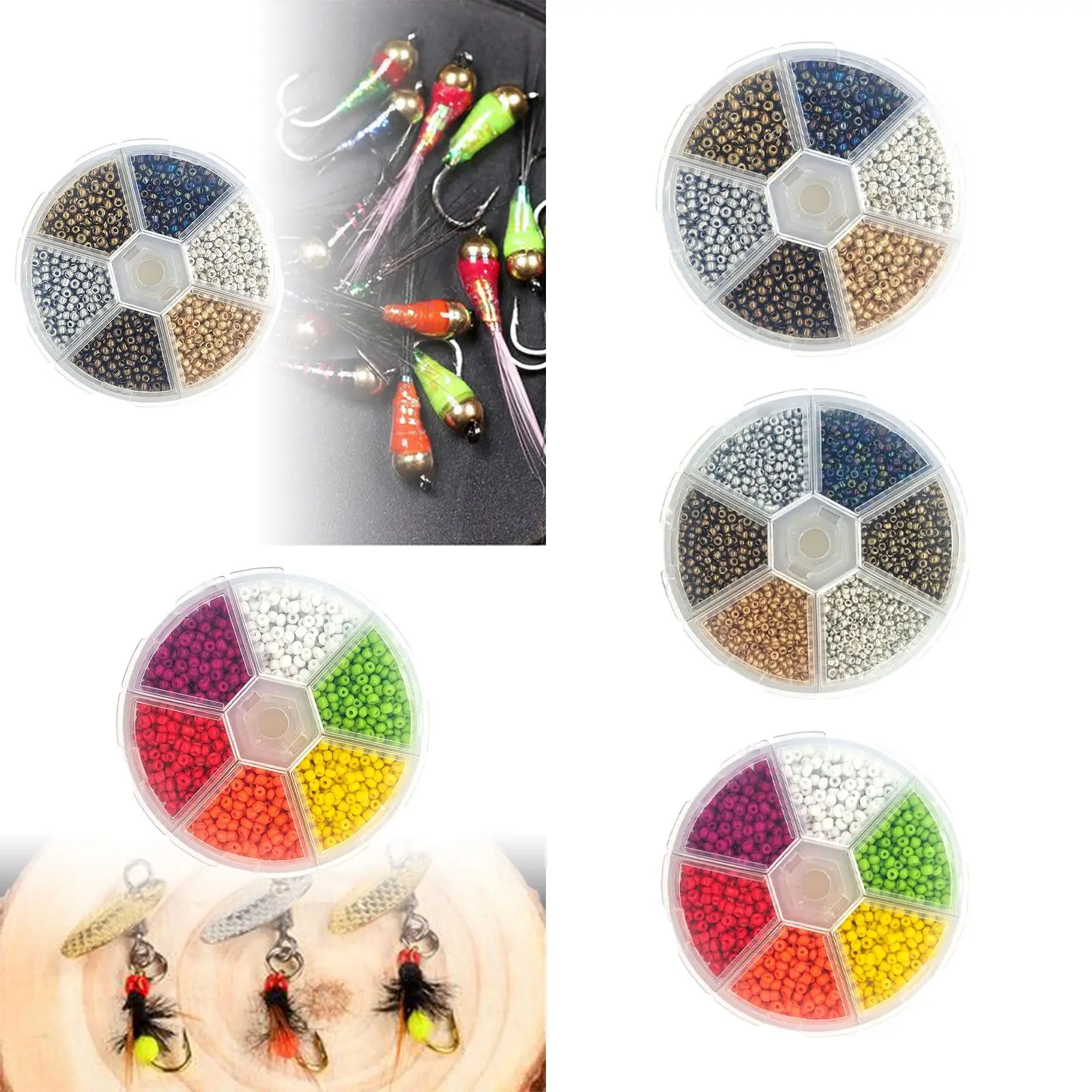 Fly Tying Beads Fishing Rig Setup Acrylic Mixed Color Accessories for Carp and Salmon Freshwater Lures