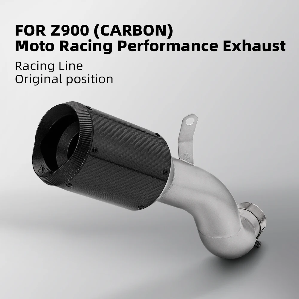 For Z900 Ninja900 Motorcycle Exhaust Pipe Escape Refit Tail End Link Pipe High Quality Carbon Fibre Exhaust System Upgrade Kit