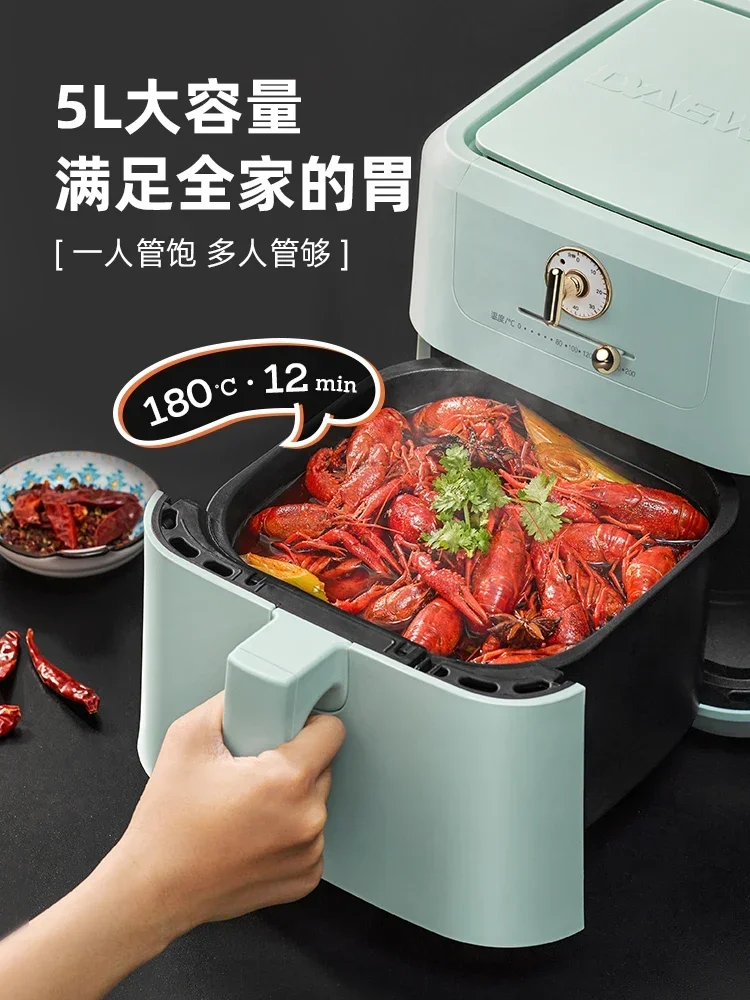 หม้อทอดไฟฟ้าหม้อทอด Air fryer 220โวลต์ดีไซน์แบบอัจฉริยะพร้อมความจุขนาดใหญ่เพื่อการทำอาหารที่บ้านเพื่อสุขภาพและความอร่อย