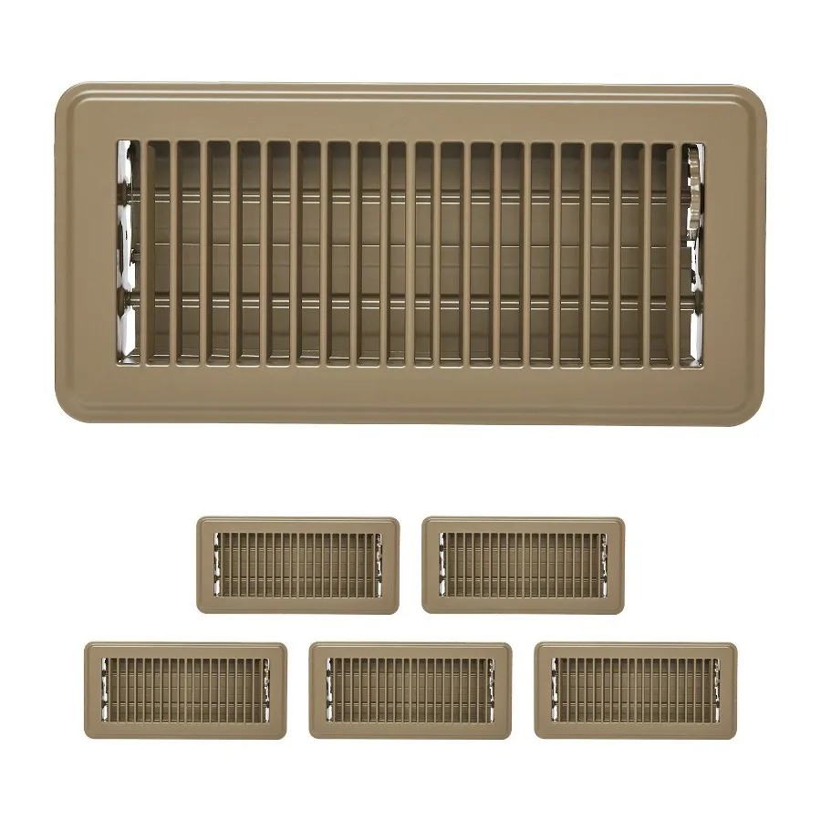 

Floor Registers 4 x 10 Inch 6Pack Iron Floor Vents for HVAC Vent Grilles Brown