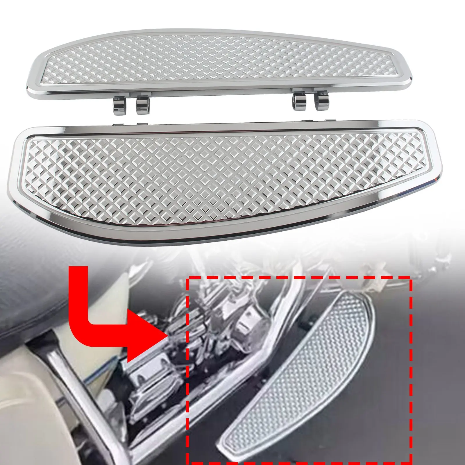 For Harley 12-16 FLD 86-17 FL Softail 88-Up Touring  Driver Floorboards Rider Footboard Large Foot Rests
