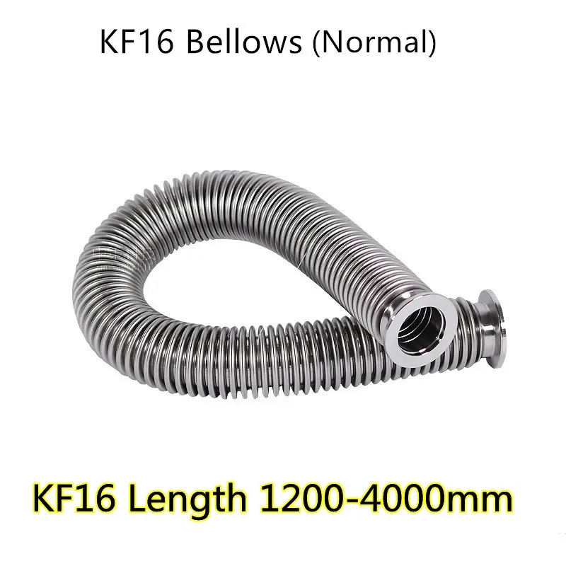 KF16 1200-4000mm Normal Type High Vacuum Bellows Vacuum Flange Fitting Bellows Pipe Connector Fitting Stainless Steel material