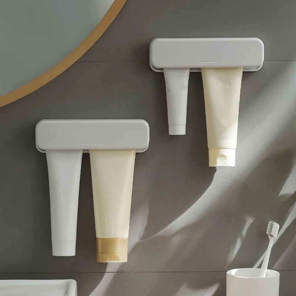Quality Wall Mounted Toothpaste Holder Space Saving Long Toothpaste Squeezer No-Drill Toothpaste Storage Rack Bathroom